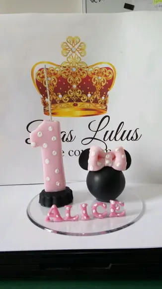 Vela minnie rosa