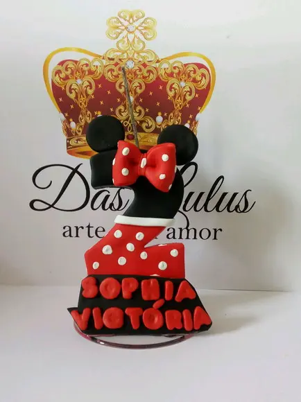 Vela minnie vermelha