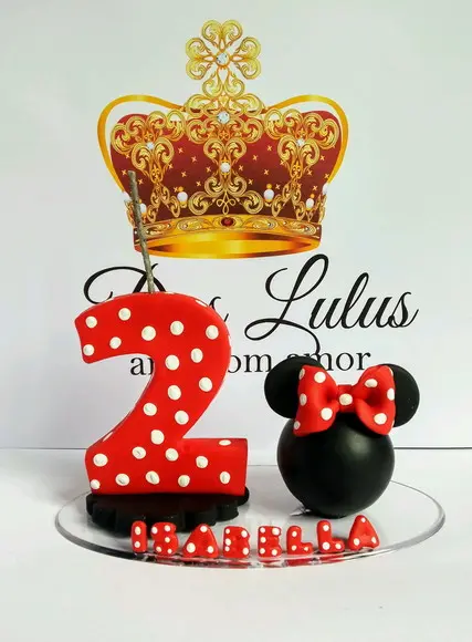 Vela minnie vermelha