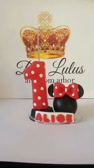 Vela minnie vermelha