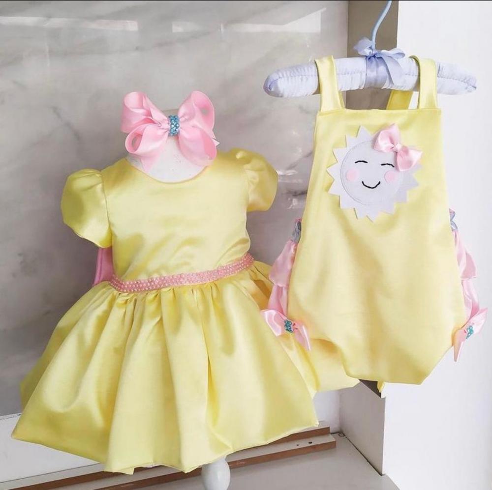 Kit Vestido Infantil + Romper Raio de Sol