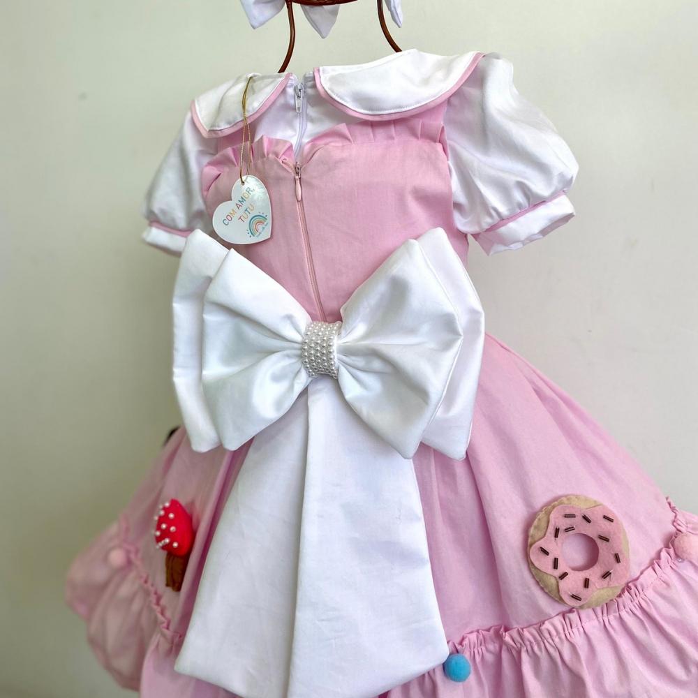 Vestido Infantil Confeitaria Luxo