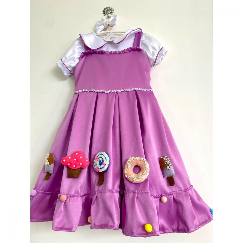 Vestido Infantil Confeitaria Luxo