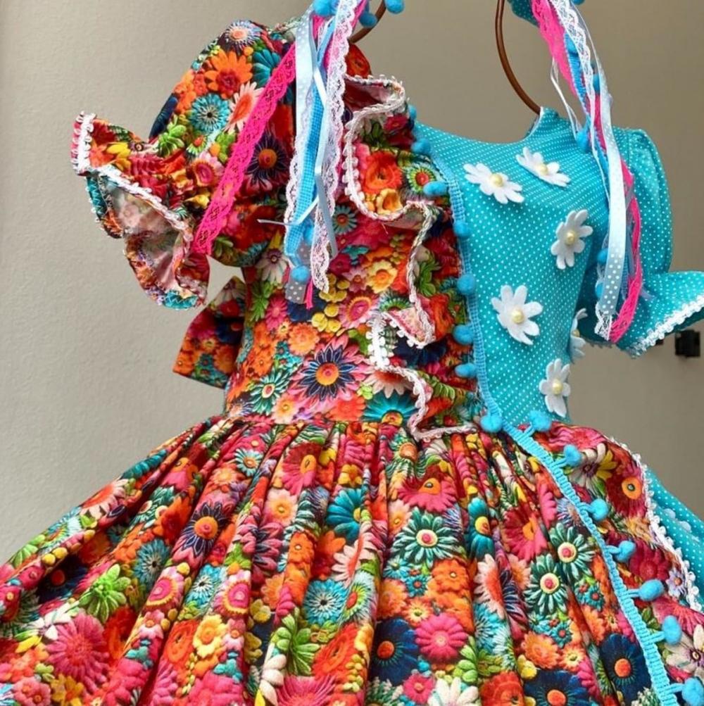 Vestido Junino Infantil Margaridas