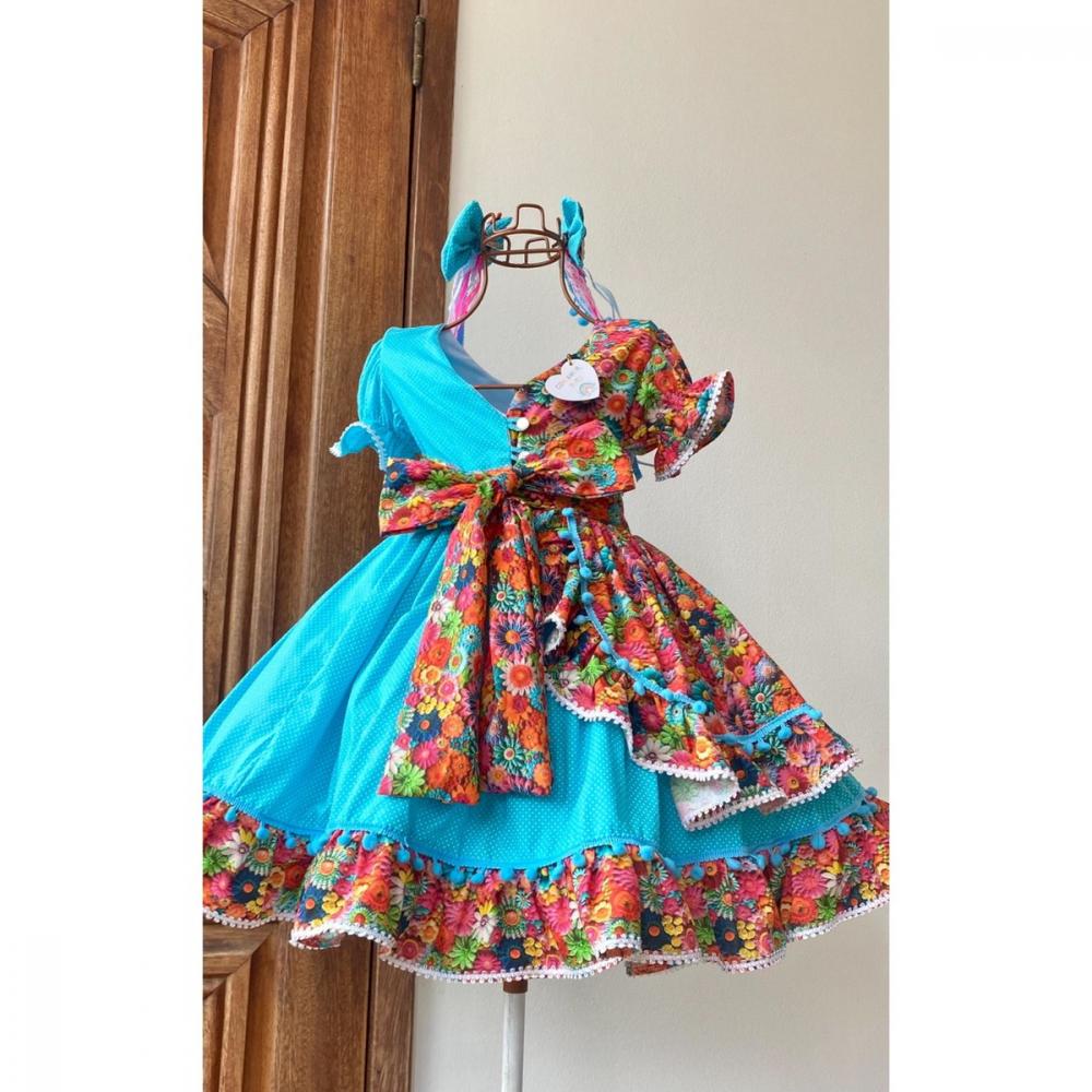 Vestido Junino Infantil Margaridas