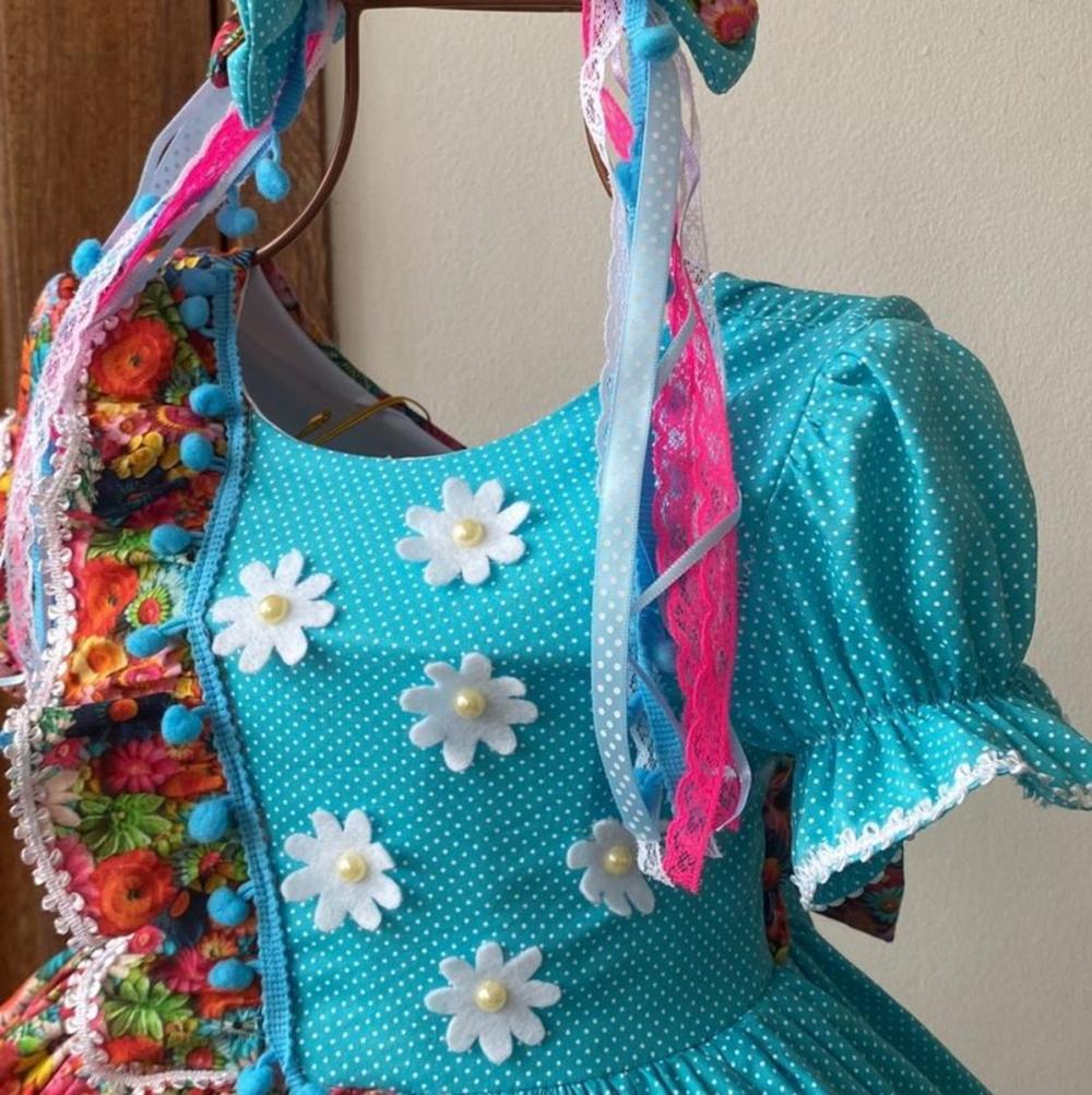 Vestido Junino Infantil Margaridas