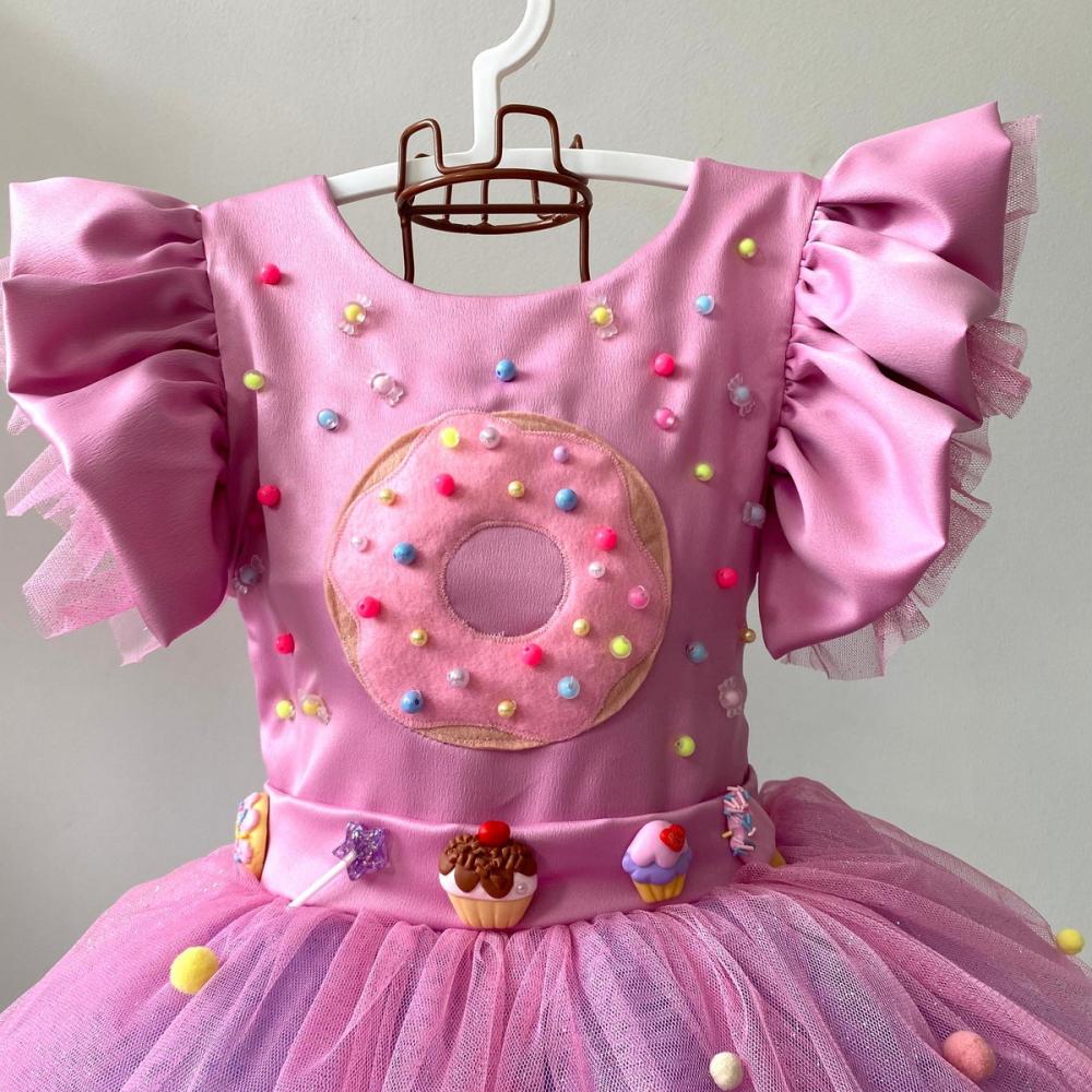 Vestido Infantil Confeitaria / Minnie Confeiteira