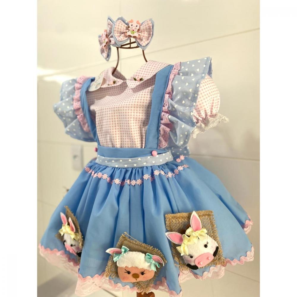 Vestido Luxo Fazendinha Rosa