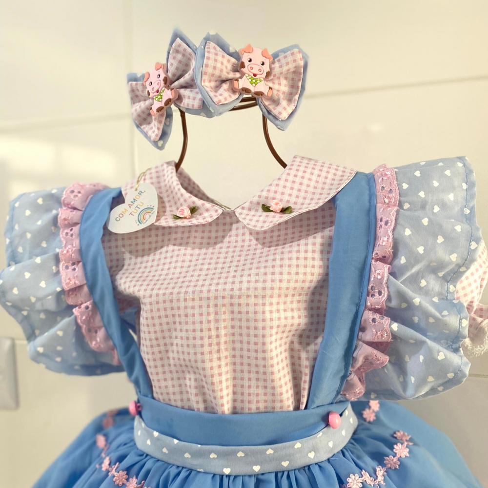 Vestido Luxo Fazendinha Rosa