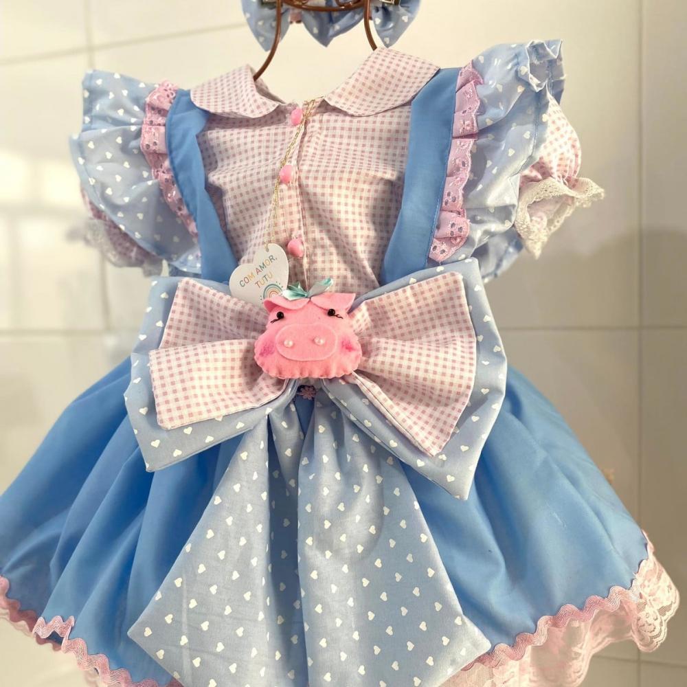 Vestido Luxo Fazendinha Rosa