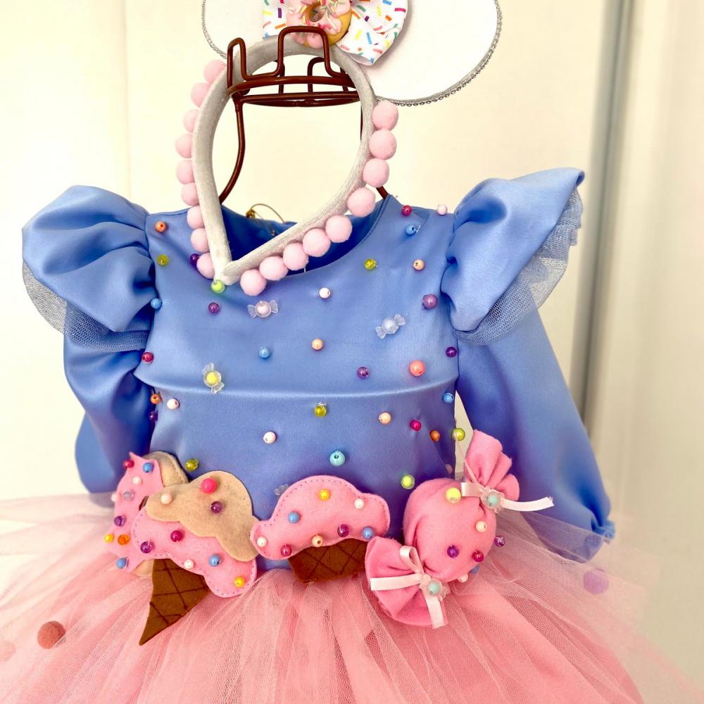 Vestido Confeitaria da Minnnie Infantil