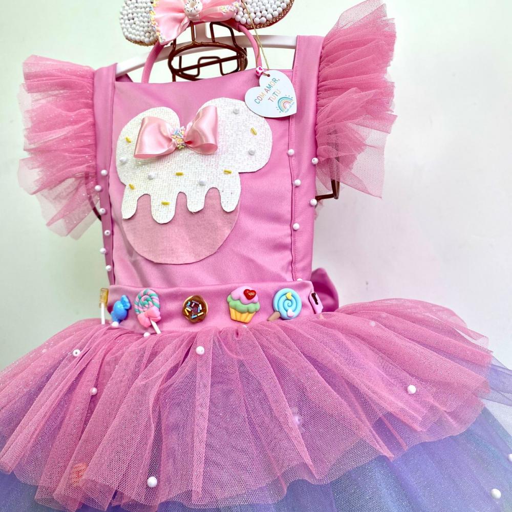 Vestido Infantil Confeitaria Minnie