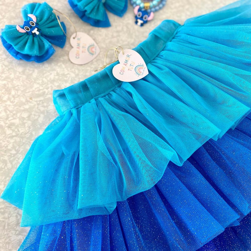 Saia Tutu Stitch + Acessórios
