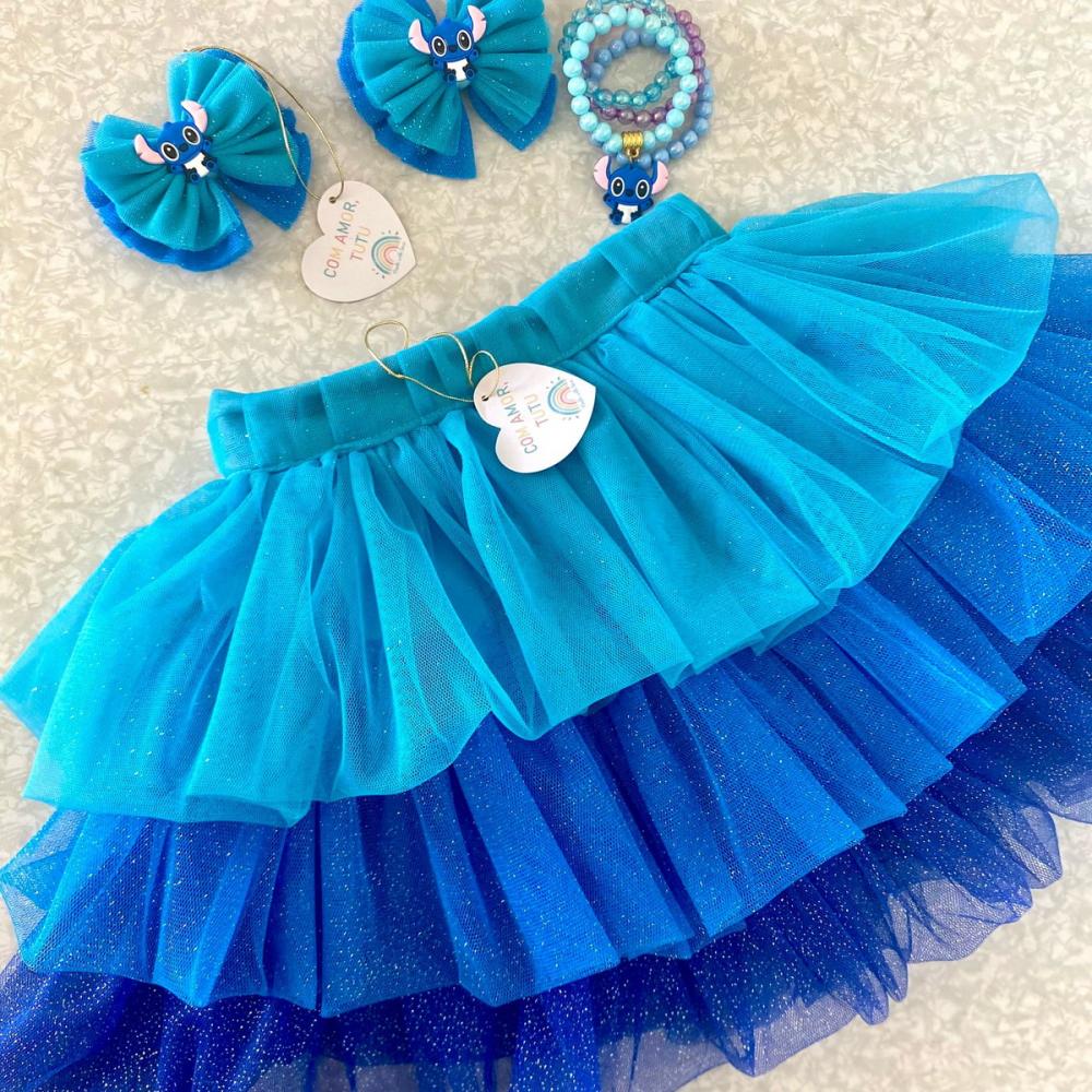 Saia Tutu Stitch + Acessórios