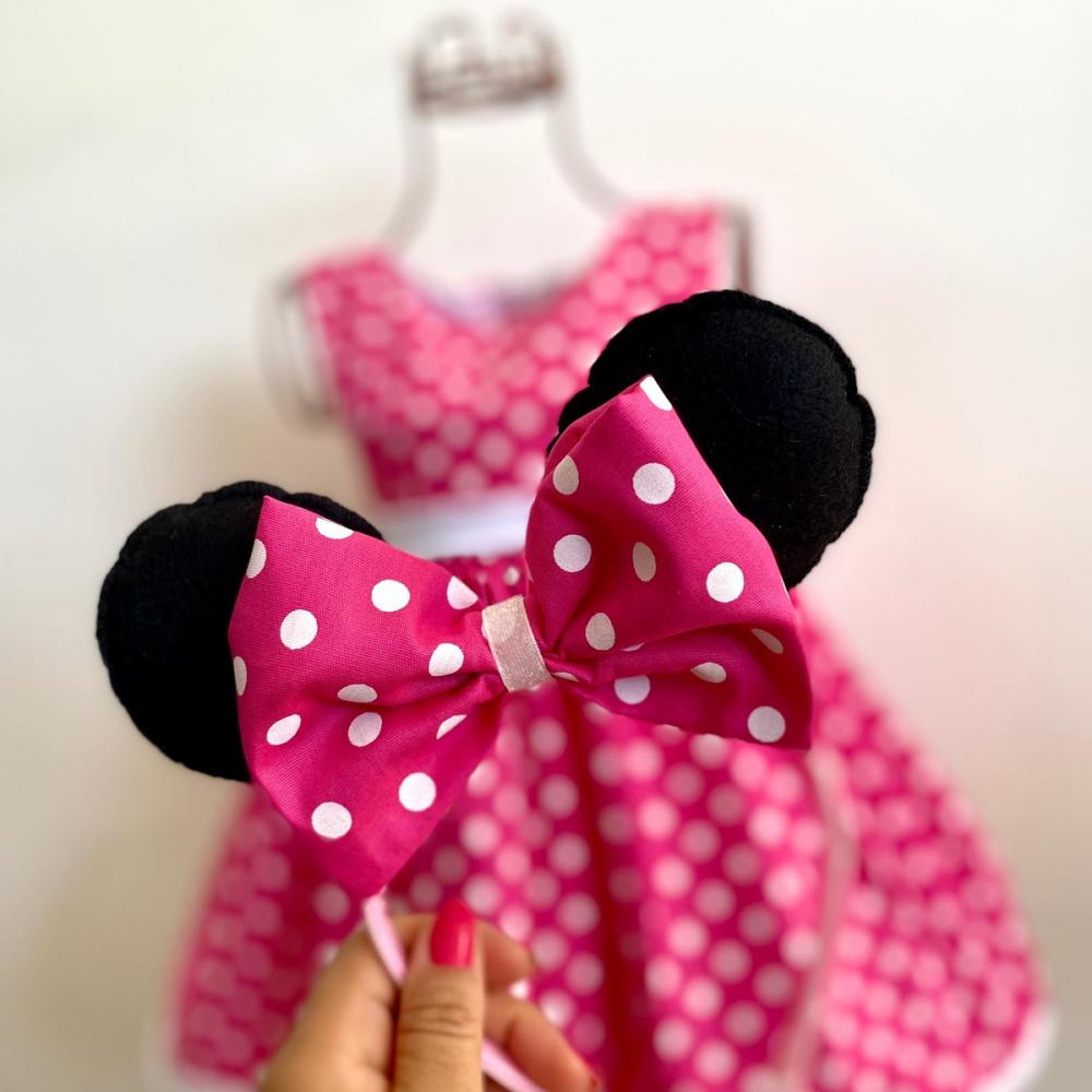 Vestido Minnie Rosa Poá