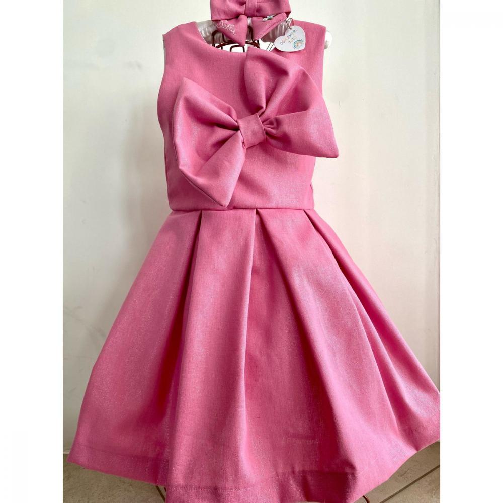 Vestido Modelo Boneca Infantil em Linho