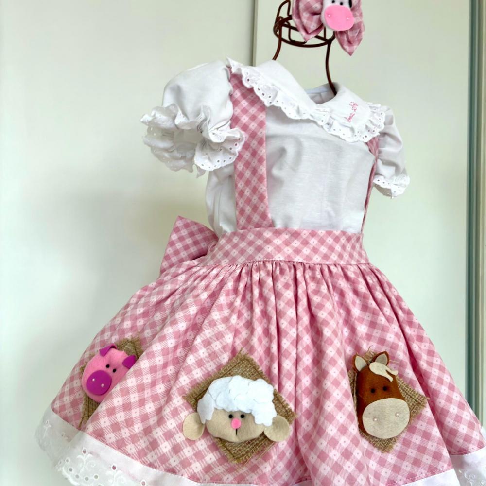 Vestido Salopete Fazendinha Luxo