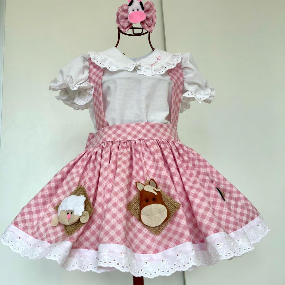 Vestido Salopete Fazendinha Luxo