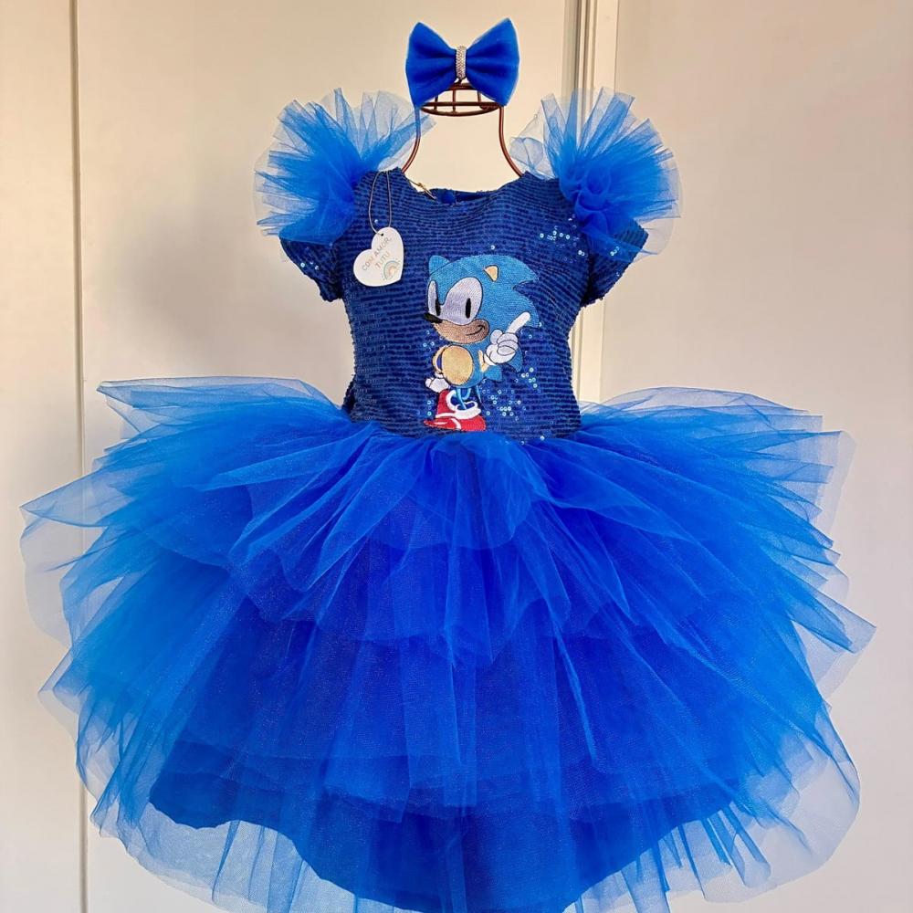 Vestido Fantasia Sonic Luxo