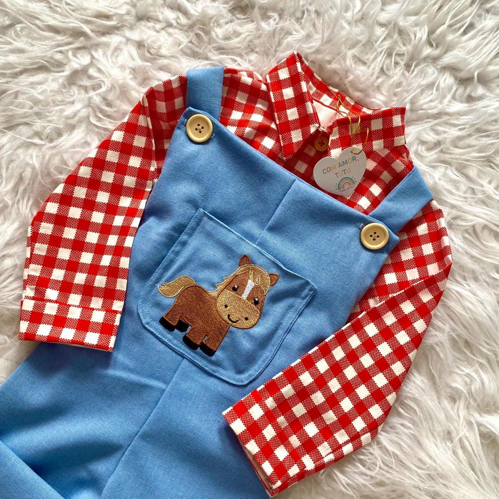 Macacao e Blusa Fazendinha