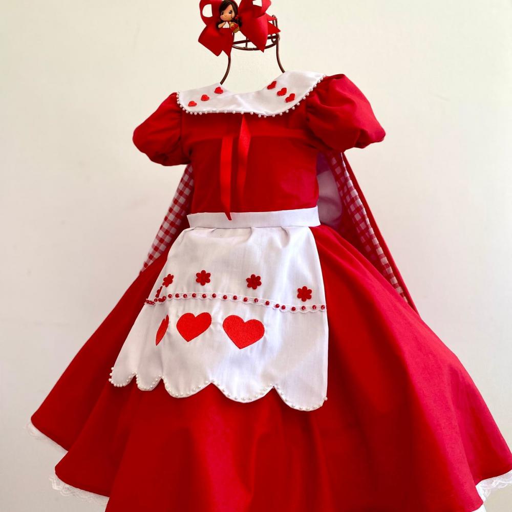 Vestido Chapeuzinho Vermelho Luxo