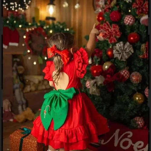 Vestido Infantil Natal Luxo