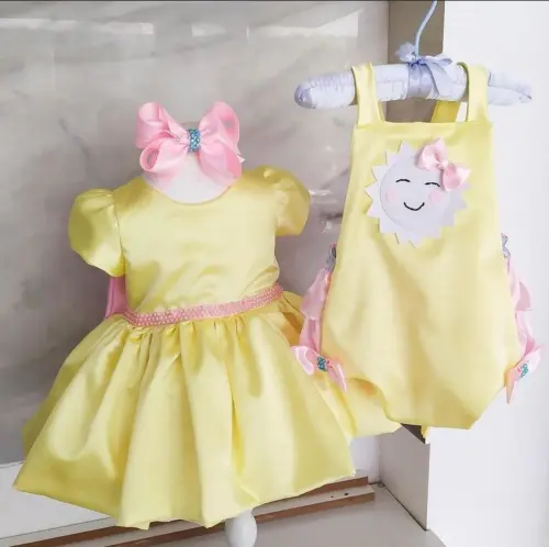 Kit Vestido Infantil + Romper Raio de Sol