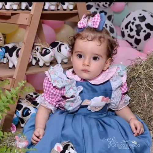 Vestido Fazendinha Rosa + Blusa Body Removível