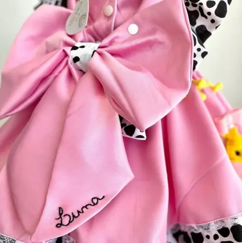 Vestido Infantil Fazendinha Rosa