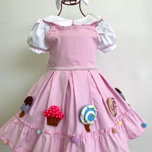Vestido Infantil Confeitaria Luxo