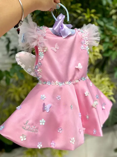 Vestido Jardim Rosa Luxo
