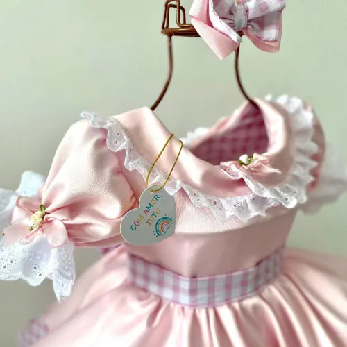 Vestido Fazendinha Rosa Luxo