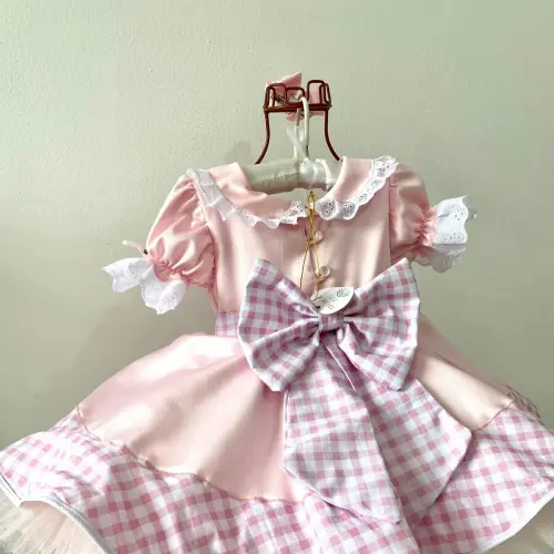 Vestido Fazendinha Rosa Luxo