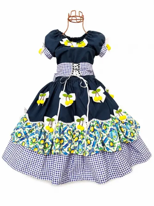 Vestido Junino São João Limaozinho Siciliano