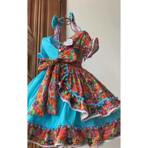 Vestido Junino Infantil Margaridas
