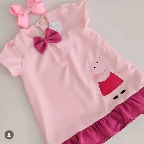Vestido Porquinha Rosa