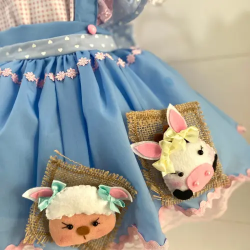 Vestido Luxo Fazendinha Rosa