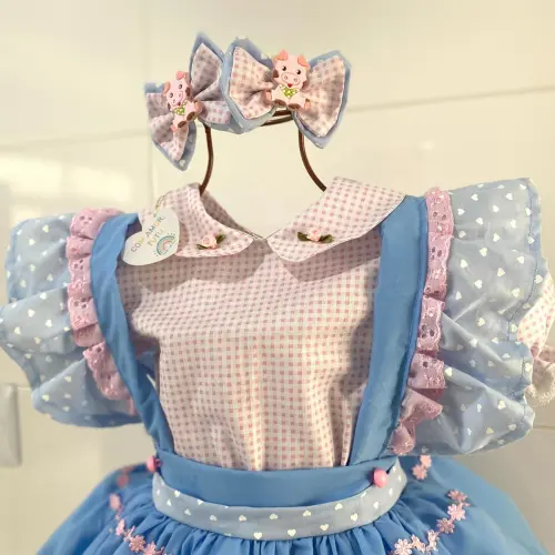 Vestido Luxo Fazendinha Rosa