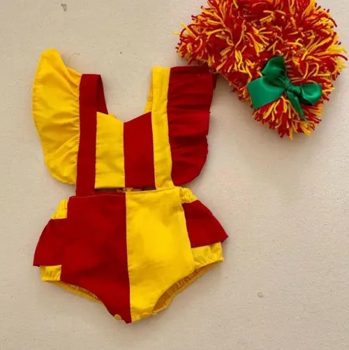 Fantasia Infantil Romper Emília (sítio do Pica Pau Amarelo )