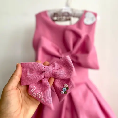Vestido Modelo Boneca Infantil em Linho
