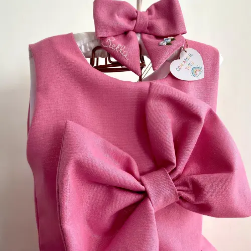 Vestido Modelo Boneca Infantil em Linho