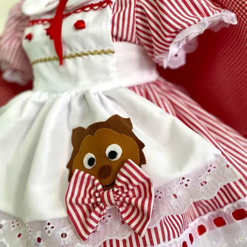 Vestido Infantil Chapeuzinho Vermelho com Capuz
