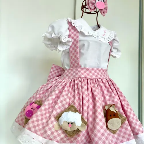 Vestido Salopete Fazendinha Luxo
