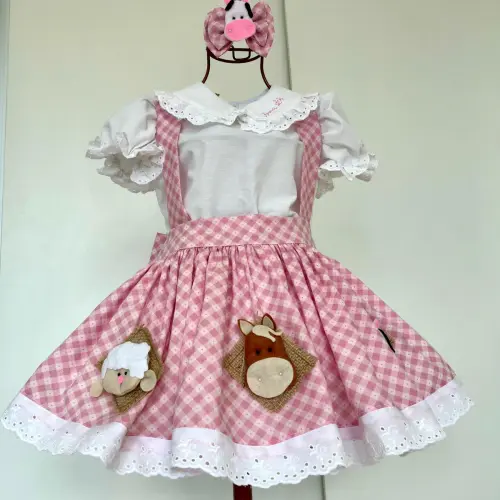 Vestido Salopete Fazendinha Luxo