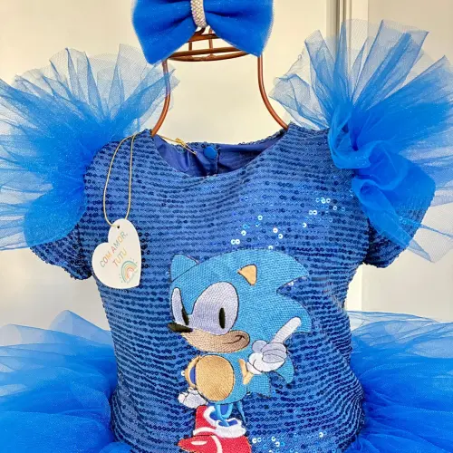 Vestido Fantasia Sonic Luxo