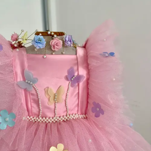 Vestido/ Tutu / Romper Jardim Rosa Luxo