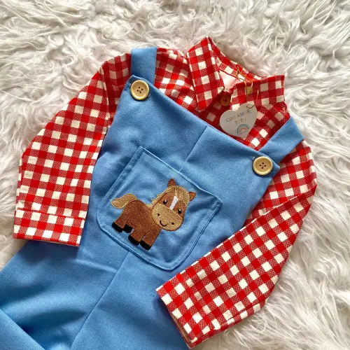 Macacao e Blusa Fazendinha