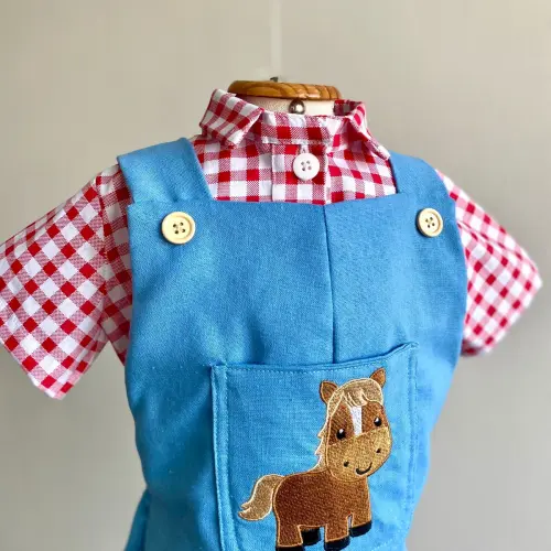 Macacao+ Blusa Fazendinha Menino