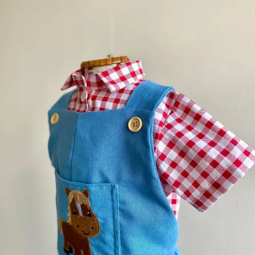 Macacao+ Blusa Fazendinha Menino