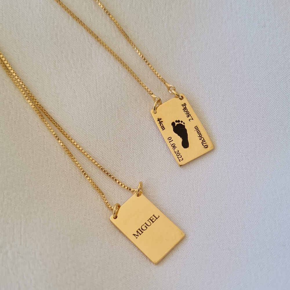Colar Escapulário Personalizado com Nome ate 2 Filhos Dados